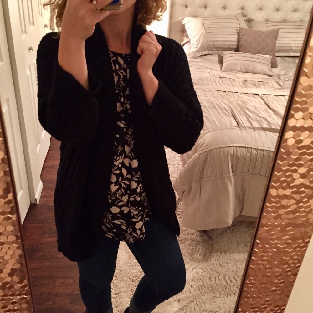Apt. 9 Black Cozy Sweater Cardigan